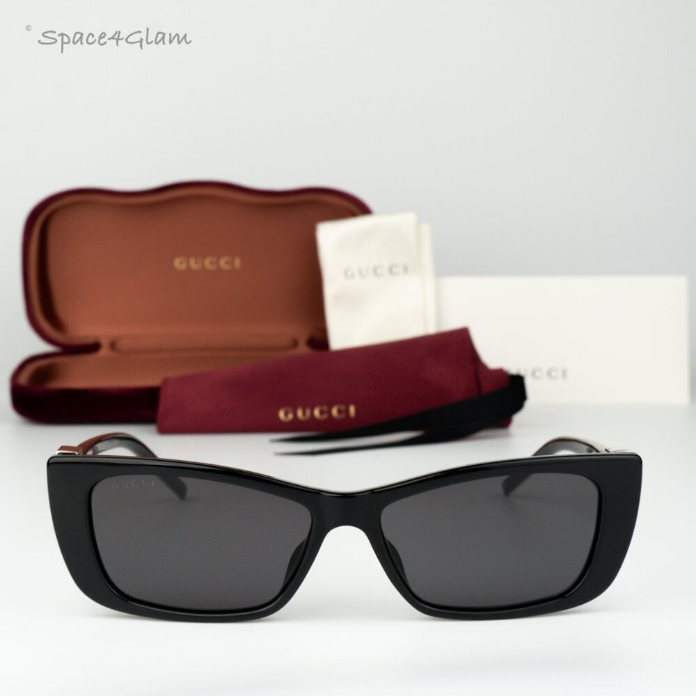 BRAND NEW Gucci GG1681S 008 Black Grey Cat Eye Women Sunglasses - Picture 3 of 11